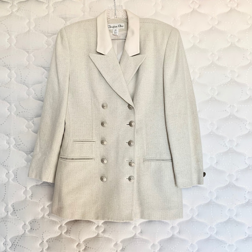 Christian Dior Vintage ivory double breast blazer